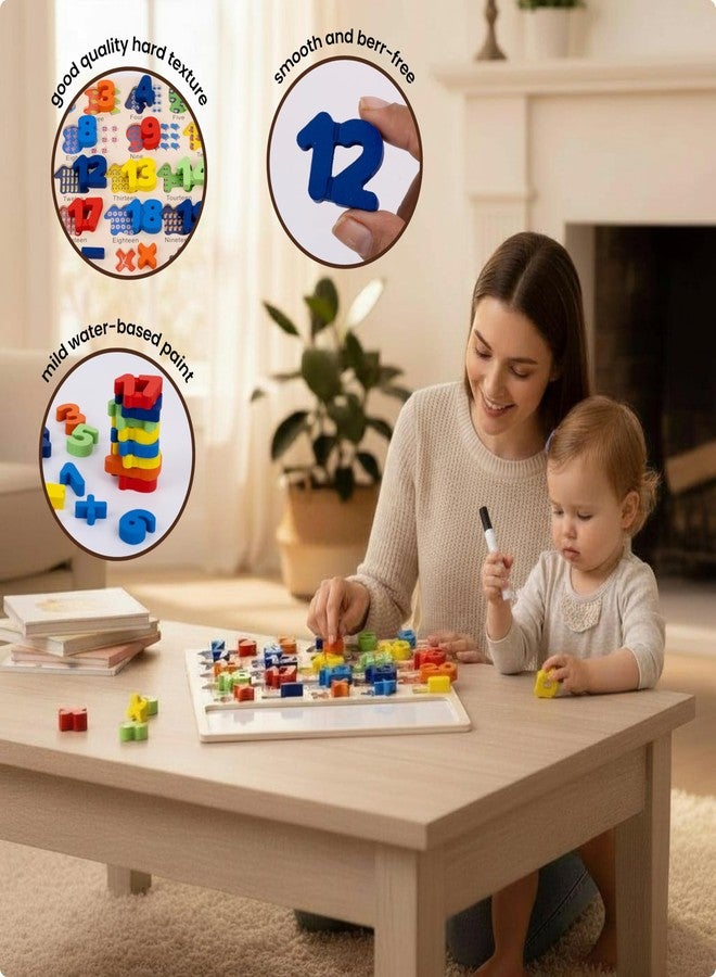 KRESHU Wooden Numbers Learning Board for Kids 1-20 | Montessori Educational Toy with Whiteboard & Marker | Math & Counting Puzzle for Toddlers & Preschool Kids | Reusable Writing Board(Ages 2-5 Years) - Image 4